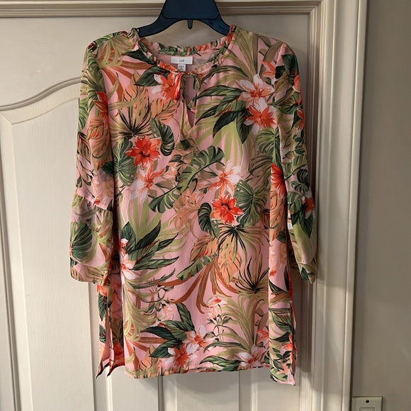 🌺 J. Jill Tropical, Flute-Sleeve Tunic / Dress 🌺 - Picture 13 of 16